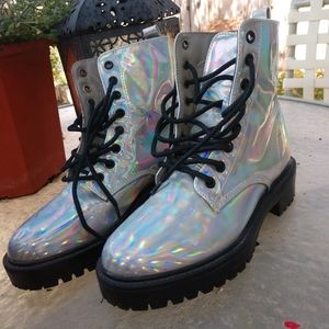 Holographic Combat boots